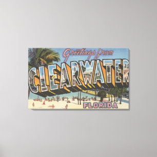 Clearwater, Florida - Large Letter Scenes 2 Canvas Print
