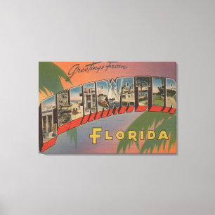 Clearwater, Florida - Large Letter Scenes 3 Canvas Print