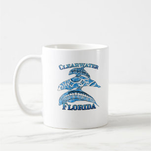 Clearwater Florida Vacation Tribal Dolphins Coffee Mug