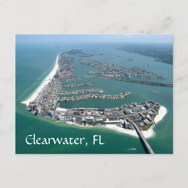 Clearwater Florida view from a plane postcard (Front)