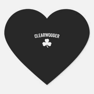 Clearwooder St. Patrick's Baseball Clearwater Phil Heart Sticker