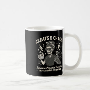 Cleats And Chaos Skeleton Soccer Mom, Funny Sideli Coffee Mug