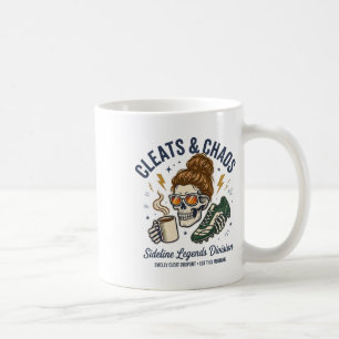 Cleats And Chaos Skeleton Soccer Mom, Funny Sideli Coffee Mug