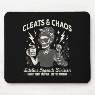 Cleats And Chaos Skeleton Soccer Mom, Funny Sideli Mouse Pad