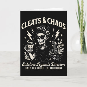 Cleats And Chaos Skeleton Soccer Mom Funny Sidelin Card