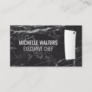 Cleaver Knife   Marble Background Business Card