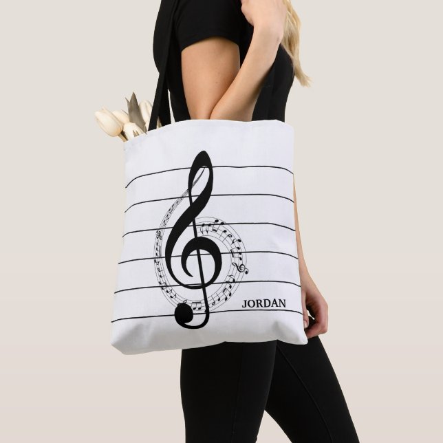 Clef And Notes  Tote Bag (Close Up)