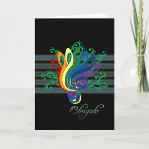 Clef Bouquet Thank You in Portuguese Card