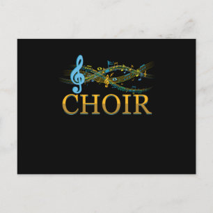 Clef Choir Music Notes Choral Chorus Singing Gift Postcard
