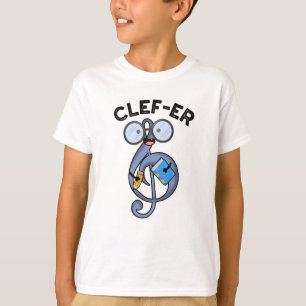 Clef-er Funny Music Pun T-Shirt