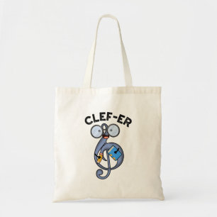 Clef-er Funny Music Pun  Tote Bag