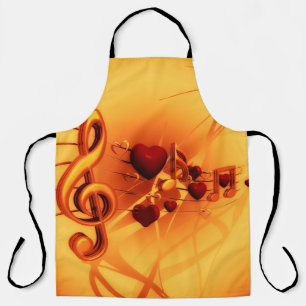 Clef grades love heart music apron