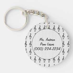 Clef Note on Graph Paper- Piano Teacher Keychain