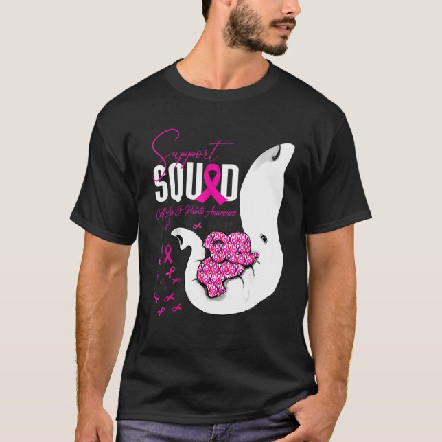 Cleft Lip & Palate Awareness Support Squad Elephan T-Shirt (Front)