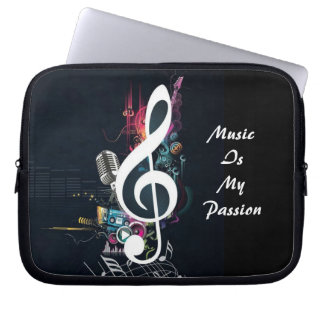 Cleft Note and Microphone Abstract Laptop Sleeve