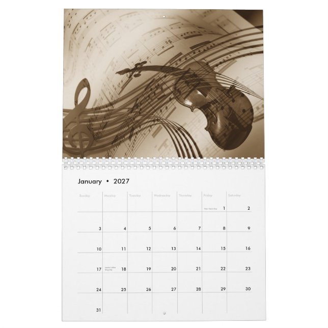 Cleft Note Calendar (Jan 2027)