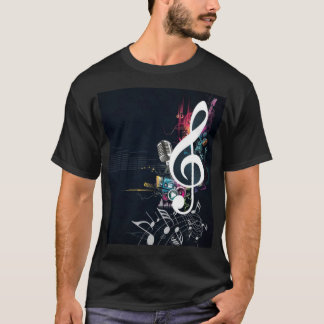 Cleft Note, Microphone and Music Notes T-Shirt