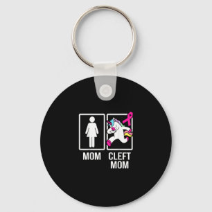 Cleft Palate Lip Mom Unicorn Cleft Strong Awarenes Keychain
