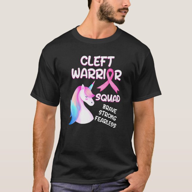 Cleft Palate Lip Warrior Squad Strong Awareness 3 T-Shirt (Front)