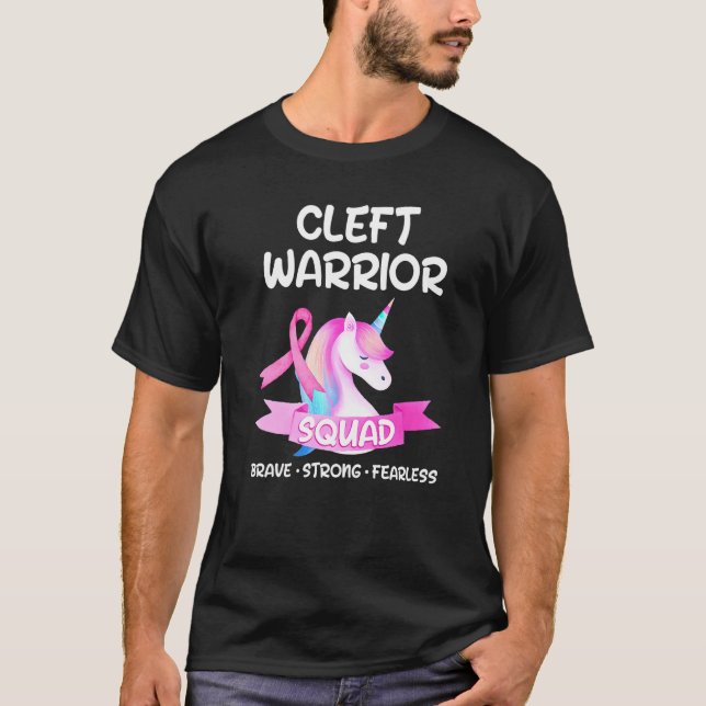 Cleft Palate Lip Warrior Squad Strong Awareness 4 T-Shirt (Front)