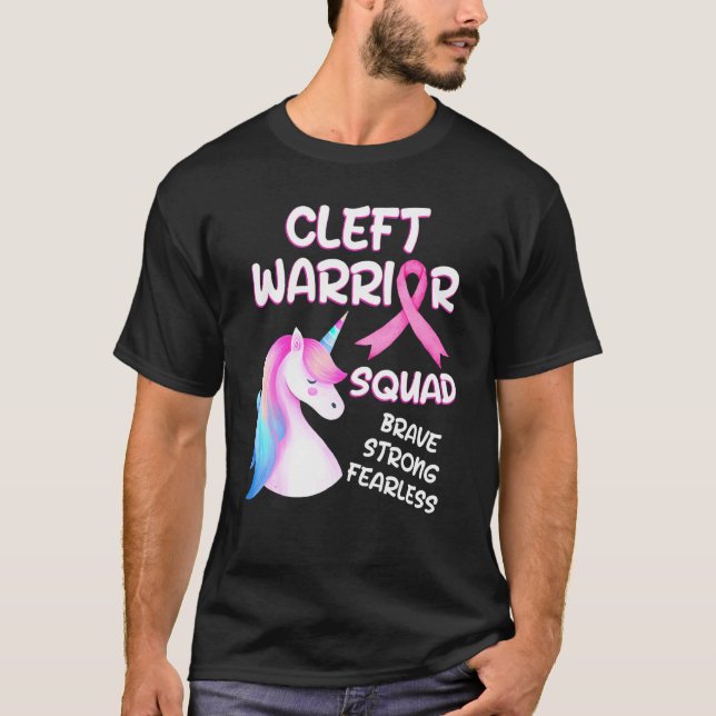 Cleft Palate Lip Warrior Squad Strong Awareness T-Shirt (Front)