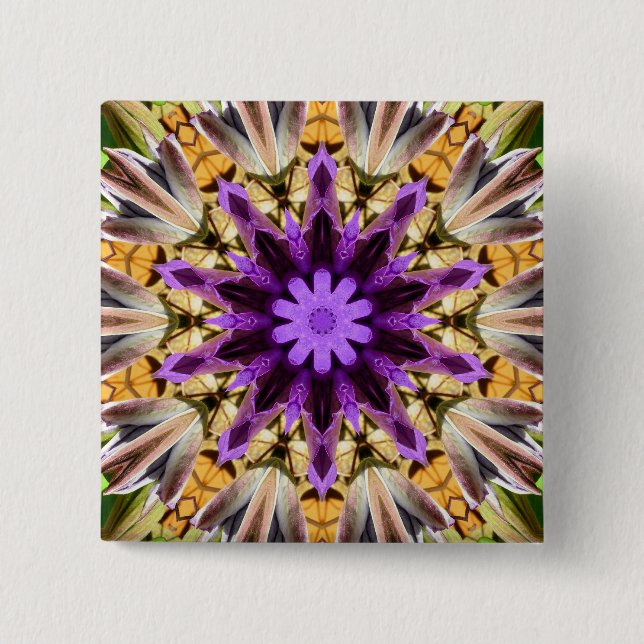 CLEMATIS 2 INCH SQUARE BUTTON (Front)
