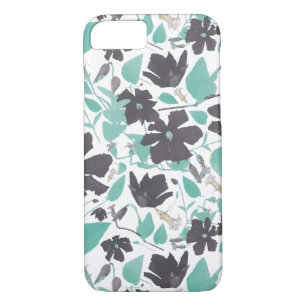 Clematis Chocolate Mint Coloured Floral Pattern Case-Mate iPhone Case