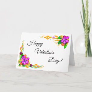 Clematis Floral Border Happy Valentine’s Day Card