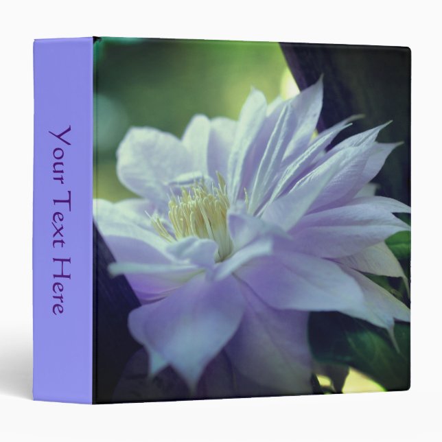 Clematis Flower In Trellis Nature Personalized Binder (Front/Spine)