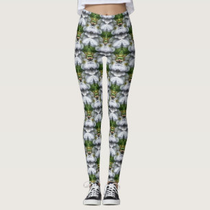Clematis Flower Nature Abstract Pattern Leggings