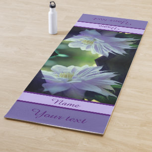 Clematis Flower Nestled In Trellis Personalized Yoga Mat