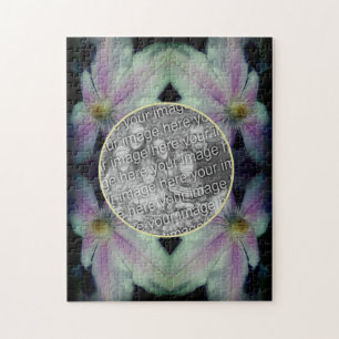 Clematis Flower Petals Abstract Add Your Photo Jigsaw Puzzle