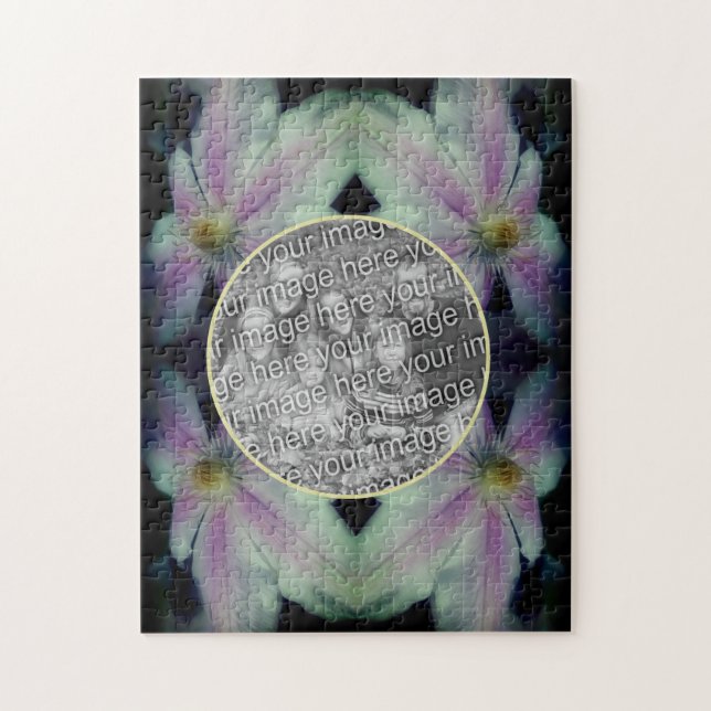 Clematis Flower Petals Abstract Add Your Photo Jigsaw Puzzle (Vertical)