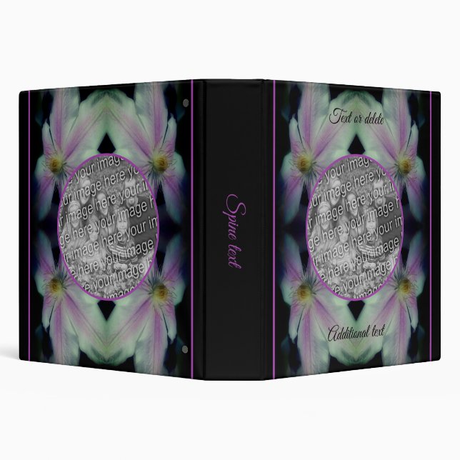 Clematis Flower Petals Frame Add Your Own Photo Binder (Background)