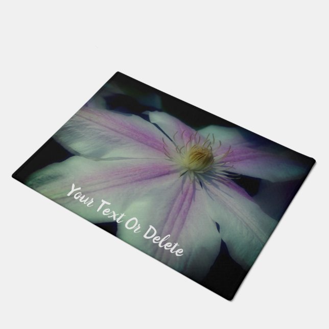 Clematis Flower Petals Personalized Doormat (Angled)