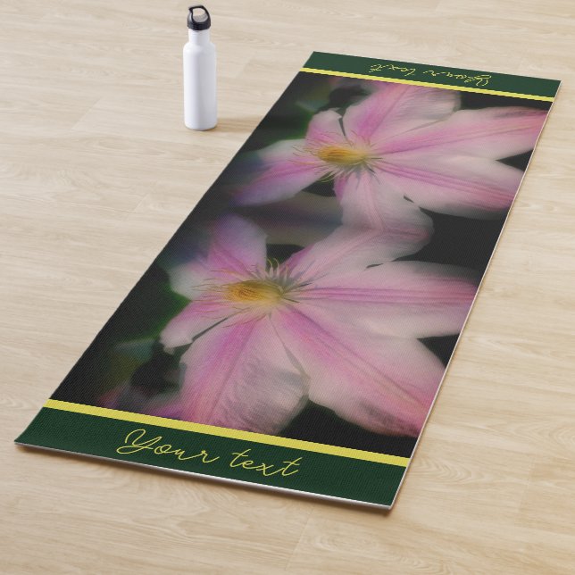 Clematis Flower Petals Up Close Personalized Yoga Mat (In Situ)
