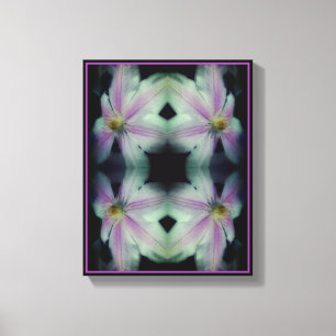 Clematis Flower Petals Up Close Up Abstract Canvas Print
