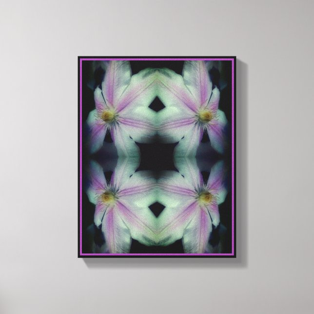 Clematis Flower Petals Up Close Up Abstract  Canvas Print (Front)