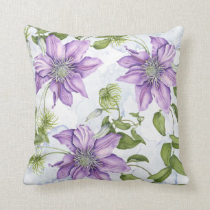 Clematis flower pillow