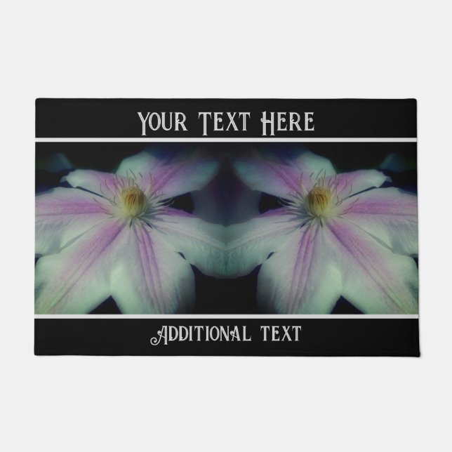 Clematis Flower Up Close Personalized Doormat (Front)