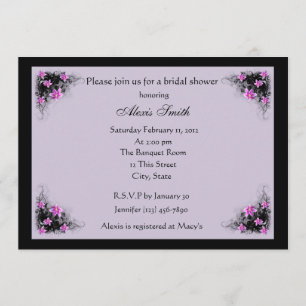 Clematis flowers bridal shower invitation