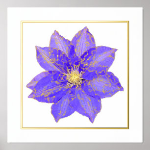 Clematis Foil Accent Print Poster