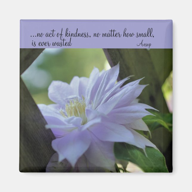 Clematis Inspiration Kindness Citation Magnet (Devant)
