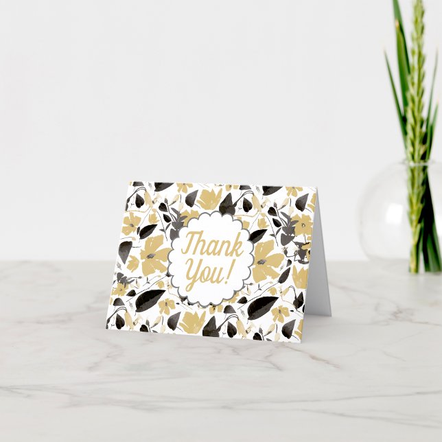 Clematis Jaune Aquarelle Fleurs Merci (Clematis Yellow Watercolor Flowers Thank You card from Studio Posies.)