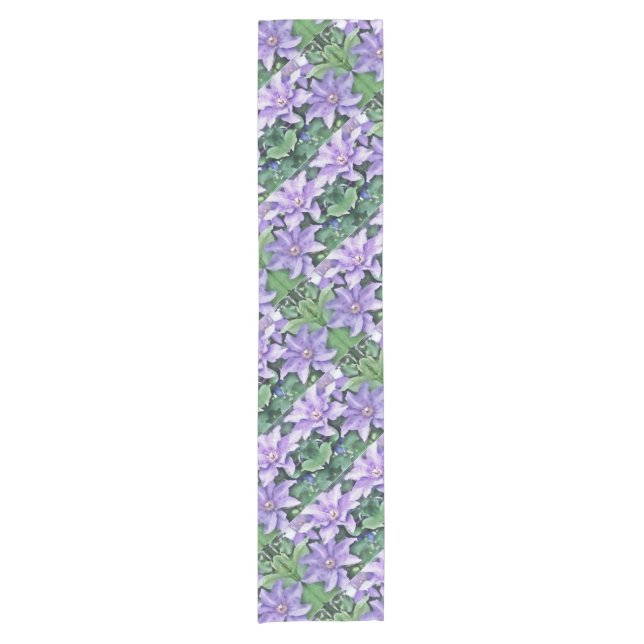 Clematis Purple Short Table Runner (Front)