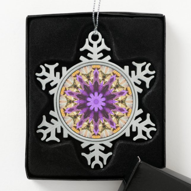 CLEMATIS SNOWFLAKE PEWTER CHRISTMAS ORNAMENT (Box)