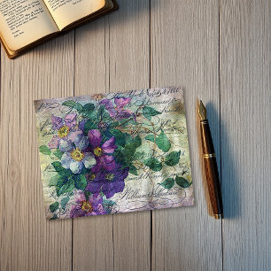 Clematis Vine Handwriting Ephemera Cardstock