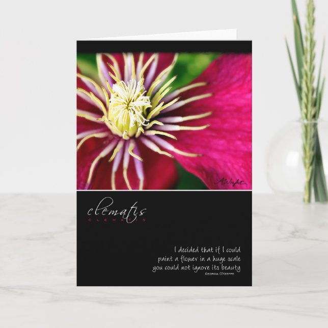 Clematis with Georgia O'Keeffe Quote Card (Front)