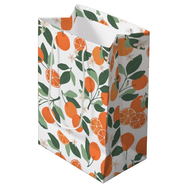 Clementine Baby Shower Gift Bag – Little Cutie Cit (Front Angled)