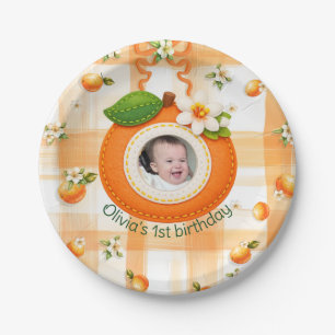 Clementine Cutie - Babies first birthday Paper Plate
